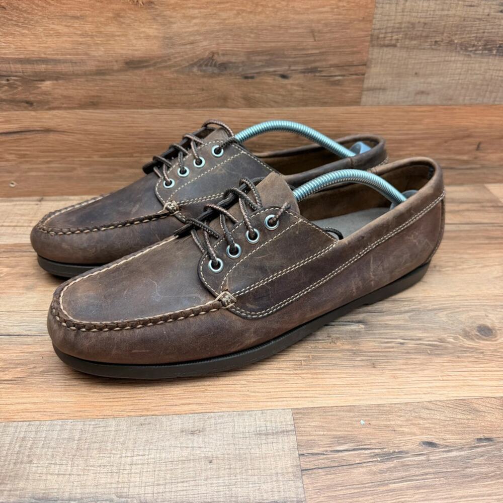 LL Bean men’s Size 11.5D Signature Brown Boat Shoes Loafers Moccasins